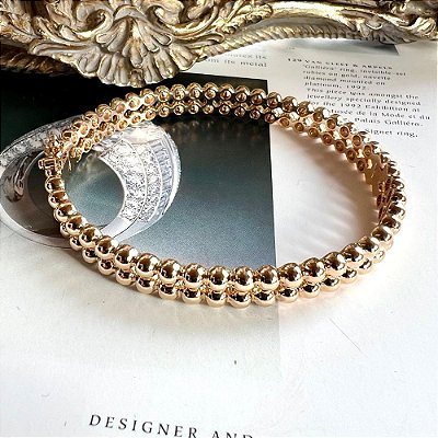 Pulseira Fio Esferas Dourado