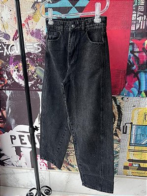 Calça Jeans Barrel Preto