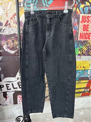 Calça Jeans Barrel Preto