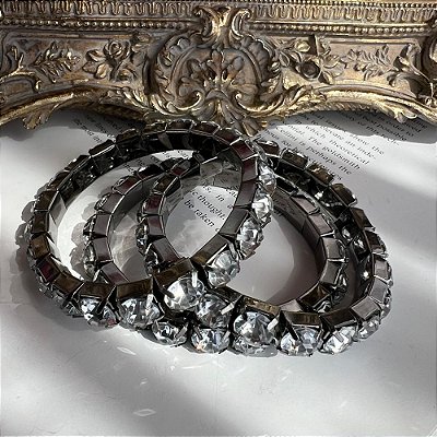 Conjunto Pulseiras Strass Grafite