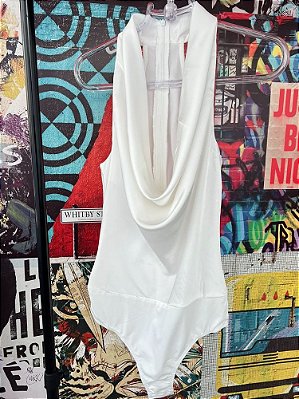 Body Gola Drapeado Branco