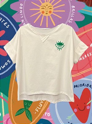 T-shirt Olho Verde Branco