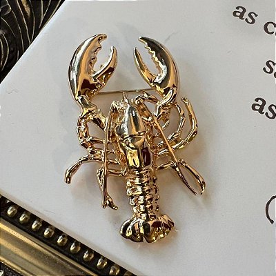Broche Lagosta Dourado