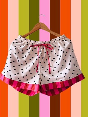 Shorts Bolinhas Barra Listras