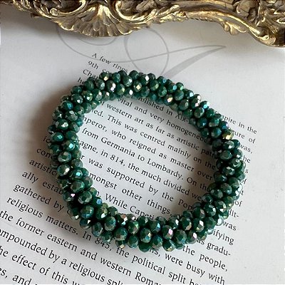Pulseira Fio Multi Cristais Verde