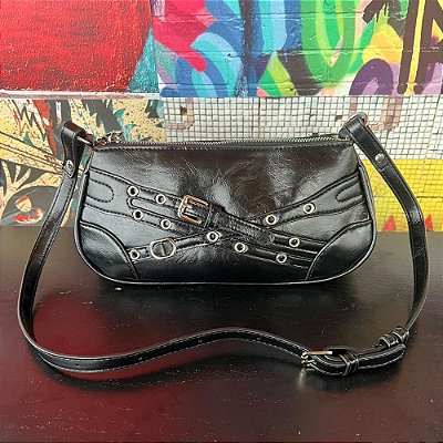 Bolsa Baguete Ilhós Preta