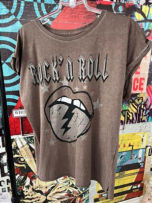 T-shirt Rock´n Roll Marrom