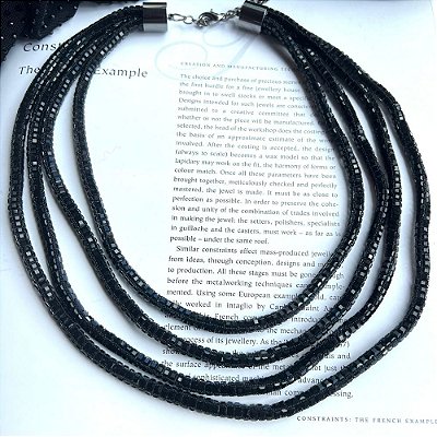 Colar Quatro Fios Malha Preto