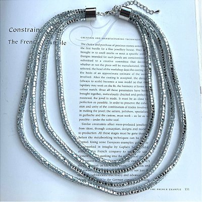 Colar Quatro Fios Malha Prateado