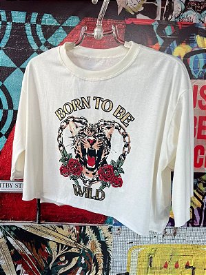 Cropped Born To Be Wild Off White