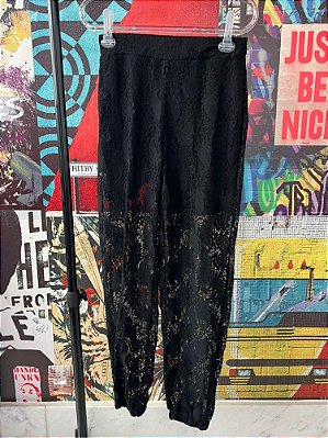 Calça Aladim Renda Preta