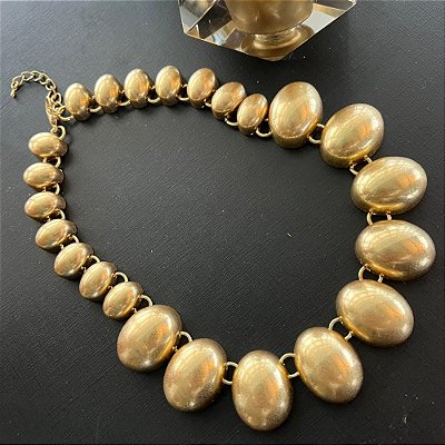 Colar Maxi Ovais Dourado Fosco