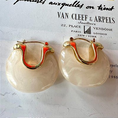 Brinco Argola Branco Mesclado