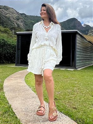 Conjunto Camisa Shorts Off White