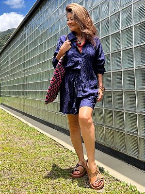 Conjunto Camisa Shorts Azul
