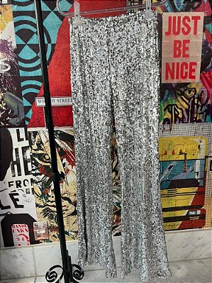 Calça Paetês Prata