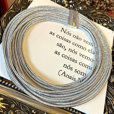 Colar Fios Lurex Prateado