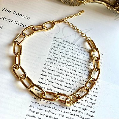 Colar Elos Ovais Dourado