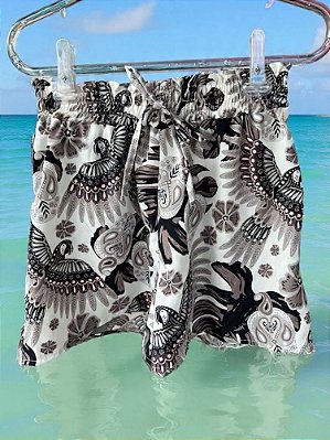 Shorts Arara Preto Branco