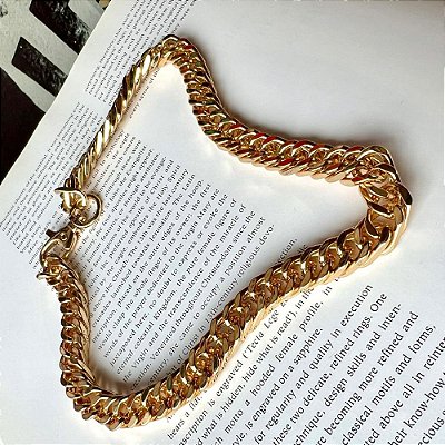 Colar Elos Flat G Dourado