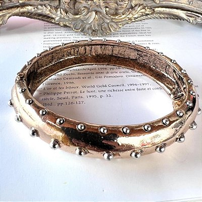 Bracelete Bolinhas Dourado Oxidado