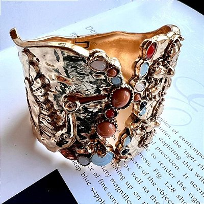 Bracelete Pedras Cisne Dourado