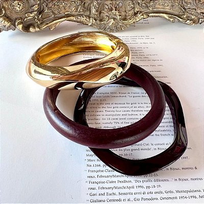 Conjunto Pulseiras Madeira Dourado