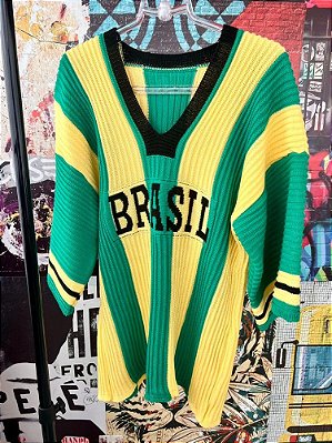 T-shirt Brasil Tricot Verde Amarelo