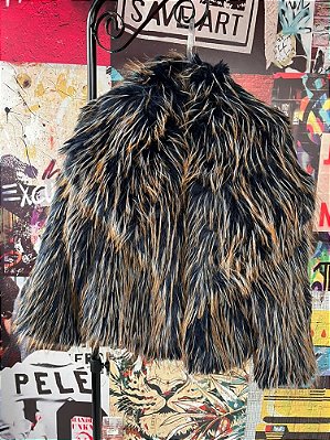 Casaco Pelo Azul Mesclado