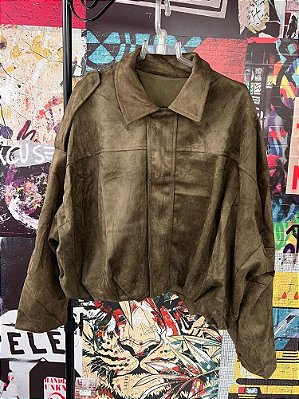 Casaco Suede Verde Militar