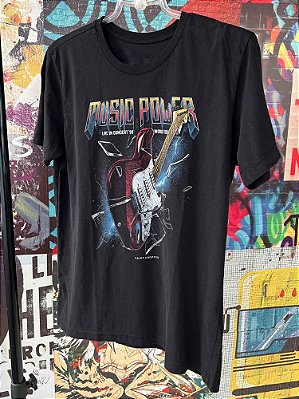 Maxi T-shirt Music Power Preta
