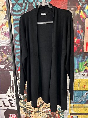 Casaco Tricot Liso Preto