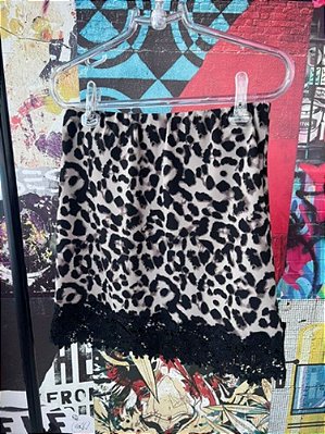 Saia Animal Print Renda