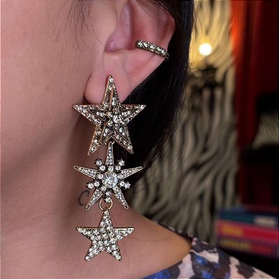 Maxi Brinco Estrelas Dourado