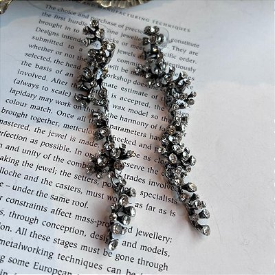 Brinco Pinos Shine Grafite