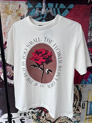 T-shirt Flor Vermelha Off White