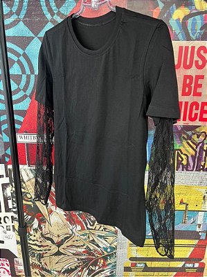 Blusa Manga Renda Preta