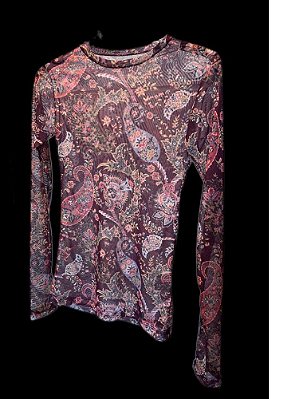 Blusa Segunda Pele Paisley Marrom