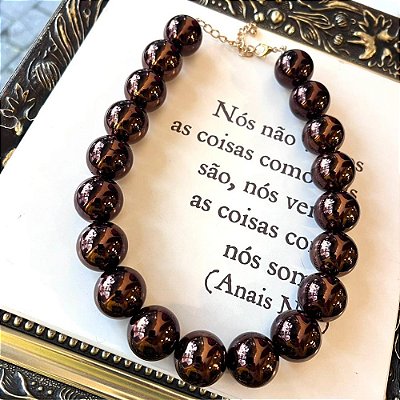Colar Esferas Marrom