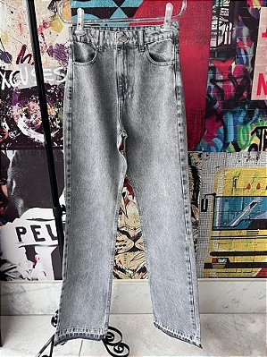 Calça Jeans Wide Leg Cinza