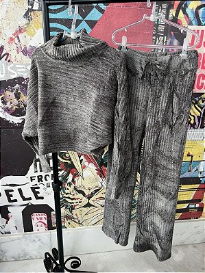 Conjunto Home Wear Tricot Cinza