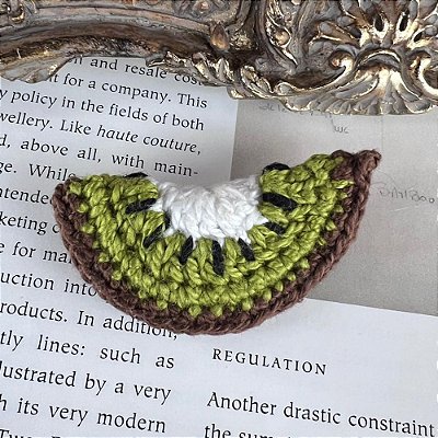 Broche Crochê kiwi