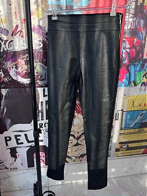 Calça Skinny Malha Couro Preto