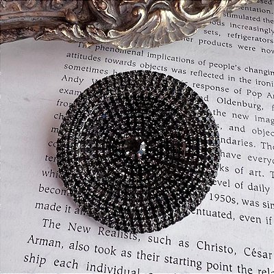 Broche Redondo Strass Grafite
