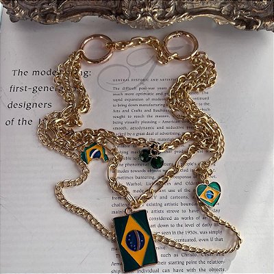 Colar Elos Brasil Dourado
