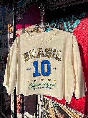 Cropped Brasil 10 Off White