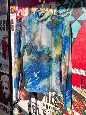Blusa Segunda Pele Aquarela Azul