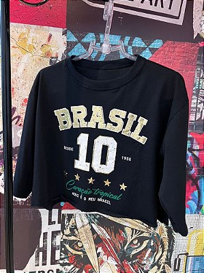 Cropped Brasil 10 Preta