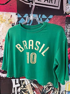 Cropped Brasil 10 Foil Verde