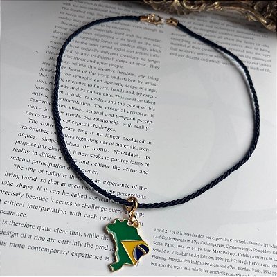 Colar Cordão Brasil Azul
